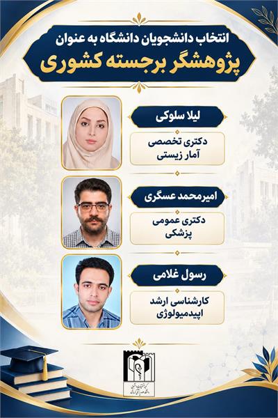 کسب عنوان «پژوهشگر برجسته کشور» توسط دانشجویان دانشگاه علوم پزشکی کرمانشاه